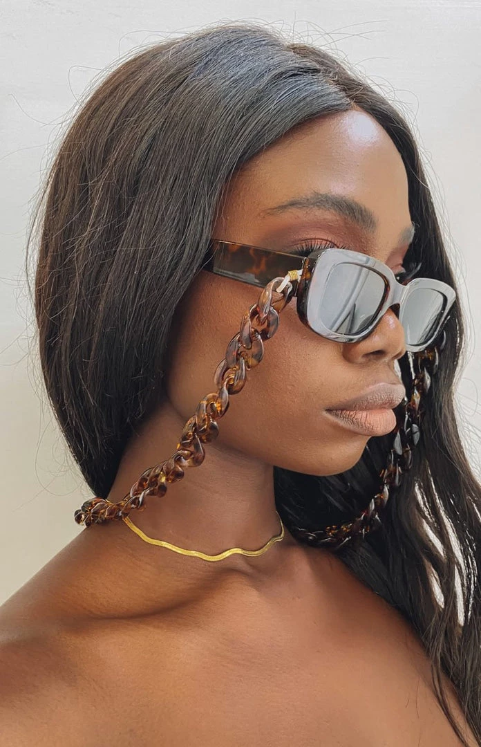 Sale Eclat Leopard Acrylic Sunglasses Chain - Brown 1 Sale Eclat Leopard Acrylic Sunglasses Chain - Brown