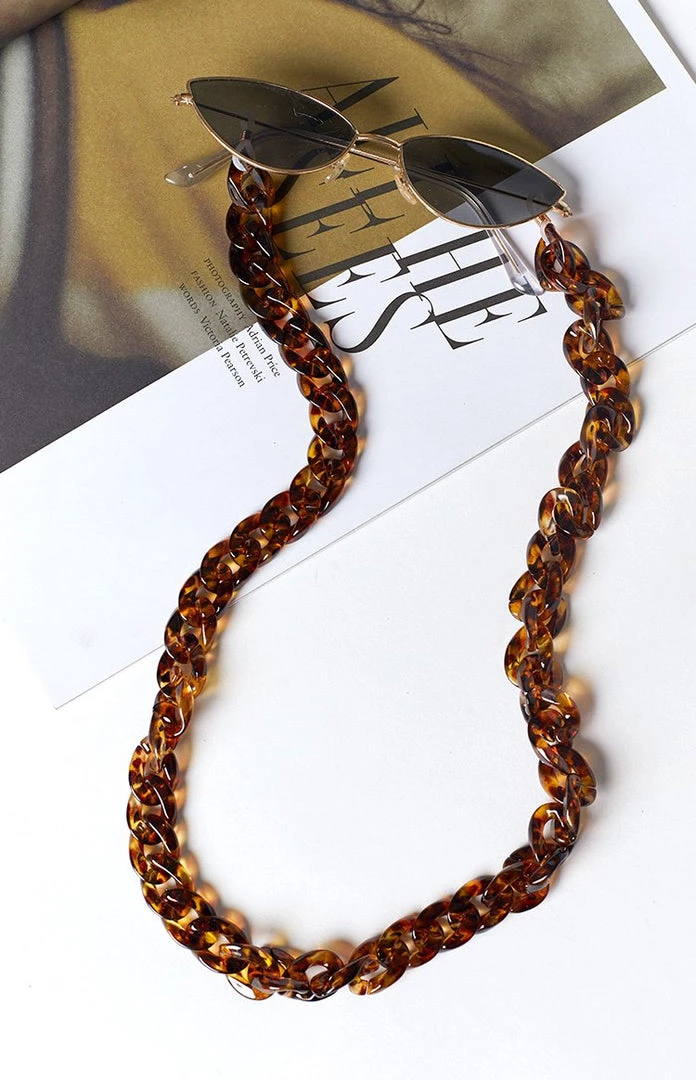 Sale Eclat Leopard Acrylic Sunglasses Chain - Brown 3 Sale Eclat Leopard Acrylic Sunglasses Chain - Brown