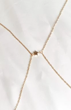 Eclat Star Shimmer Body Chain Gold Star Accessories