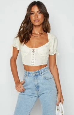 Beginning Boutique Eilisha Cream Corset Top