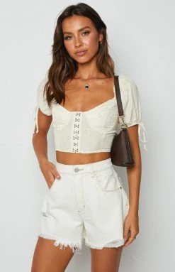 Beginning Boutique Eilisha Cream Corset Top