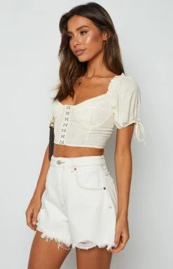 Beginning Boutique Eilisha Cream Corset Top