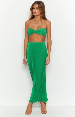 Beginning Boutique Tops Elena Green Crop Top