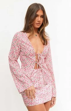 BB Exclusive New Eliza Pink Floral Mini Skirt