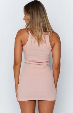 Beginning Boutique Dresses Eliza Ribbed Dress Pink