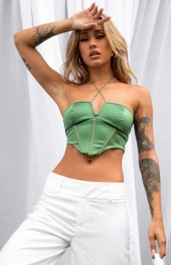 BB Exclusive Elizybeth Green Corset Top