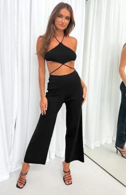 Beginning Boutique Elle Black Flare Pants Bottoms