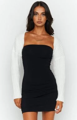 BB Exclusive New Elsa White Rib Knit Bolero