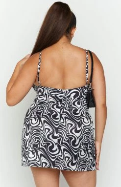 BB Exclusive Dresses Elsie White Print Mini Dress