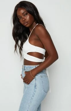 BB Exclusive Emalia White Wrap Top Tops