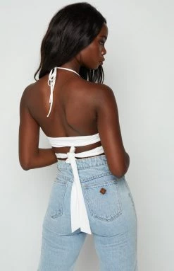BB Exclusive Emalia White Wrap Top Tops