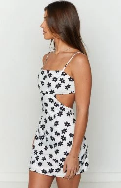 BB Exclusive Emilee White Print Mini Dress New