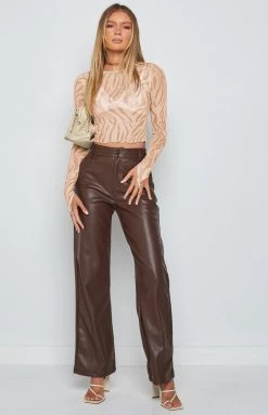 BB Exclusive Enamored Mesh Long Sleeve Top Neutral