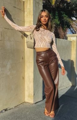 BB Exclusive Enamored Mesh Long Sleeve Top Neutral