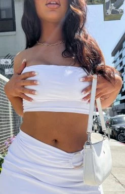 BB Exclusive Ernest White Strapless Top