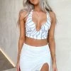 BB Exclusive Estelle White Halter Top