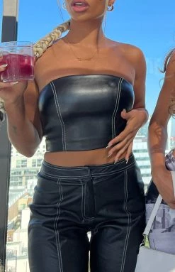 BB Exclusive Esther Black Strapless Top Tops