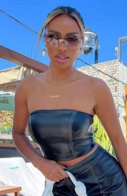 BB Exclusive Esther Black Strapless Top Tops