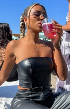 BB Exclusive Esther Black Strapless Top Tops