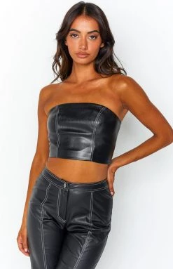 BB Exclusive Esther Black Strapless Top Tops