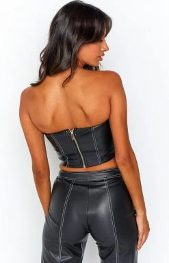 BB Exclusive Esther Black Strapless Top Tops