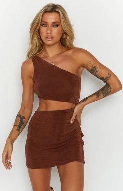 BB Exclusive Etta Brown Cut Out Mini Dress