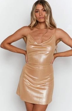 BB Exclusive Euphoria Mini Dress Gold