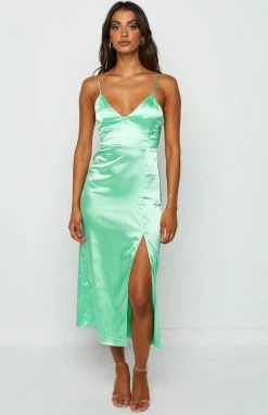 BB Exclusive Evelyn Lime Corset Midi Dress Dresses