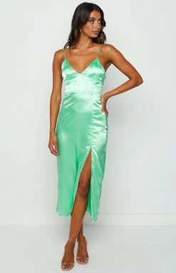 BB Exclusive Evelyn Lime Corset Midi Dress Dresses
