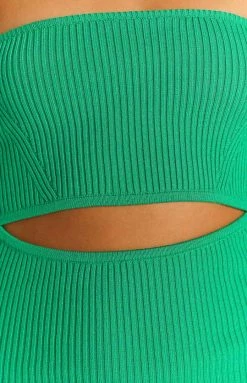 Beginning Boutique Evergreen Green Strapless Midi Dress