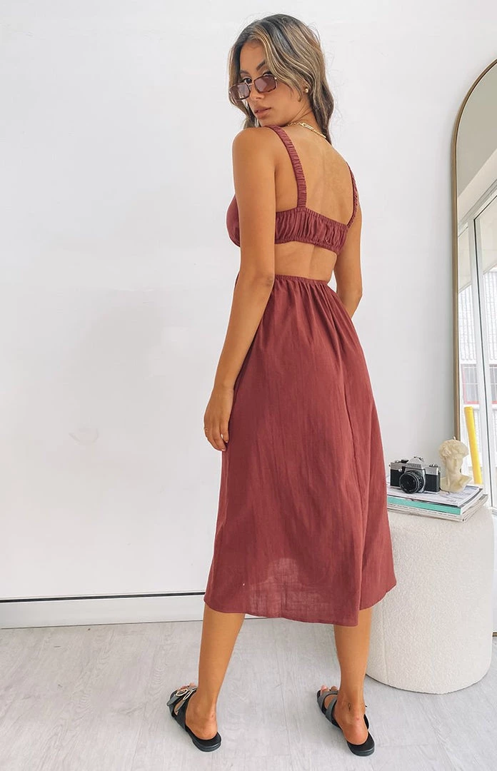 Beginning Boutique Everton Cut Out Midi Dress Chocolate Dresses 8 Beginning Boutique Everton Cut Out Midi Dress Chocolate Dresses