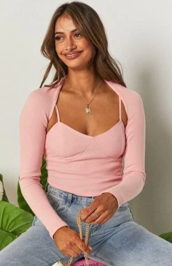 Beginning Boutique Evette Two In One Top Pink Tops