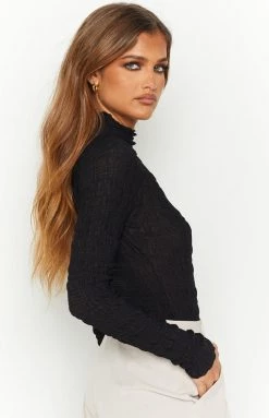 Beginning Boutique Evie Black High Neck Bodysuit Tops 10 Beginning Boutique Evie Black High Neck Bodysuit Tops