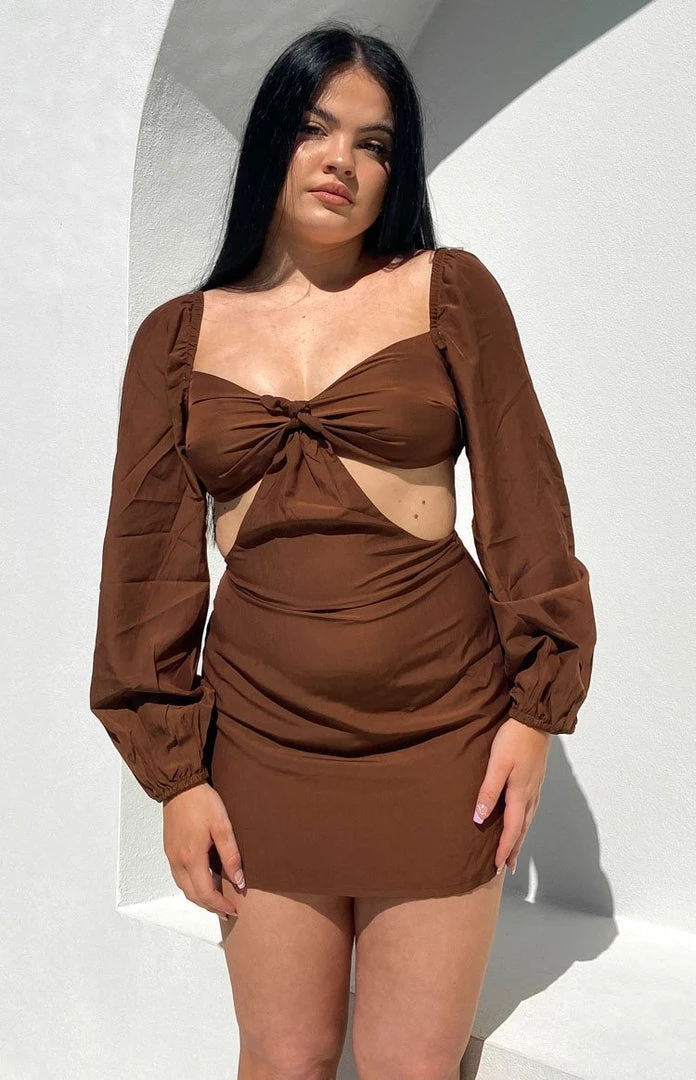 BB Exclusive Dresses Evylon Mini Dress Brown 2 BB Exclusive Dresses Evylon Mini Dress Brown