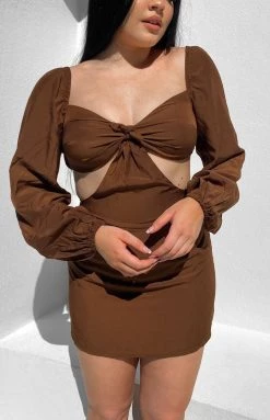 BB Exclusive Dresses Evylon Mini Dress Brown 13 BB Exclusive Dresses Evylon Mini Dress Brown
