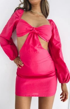BB Exclusive Evylon Mini Dress Hot Pink Dresses