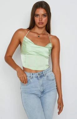 Beginning Boutique Fabel Green Corset Top Tops