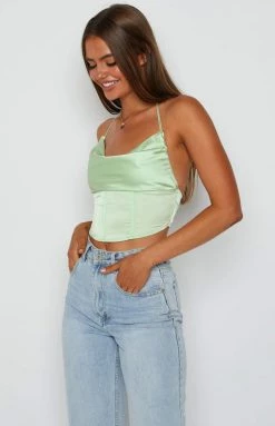 Beginning Boutique Fabel Green Corset Top Tops