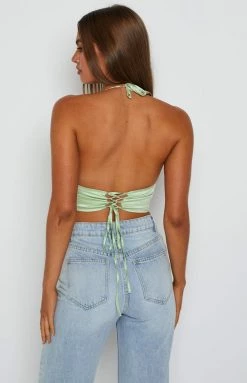 Beginning Boutique Fabel Green Corset Top Tops