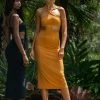 BB Exclusive Dresses Faith Midi Dress Dark Mustard