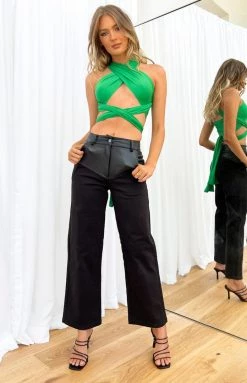 BB Exclusive Bottoms Faith Black Contrast Pants