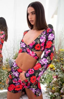 BB Exclusive Tops Farafra Red Front Wrap Top