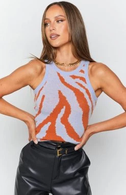 Beginning Boutique Fast Love Knitted Crop Blue