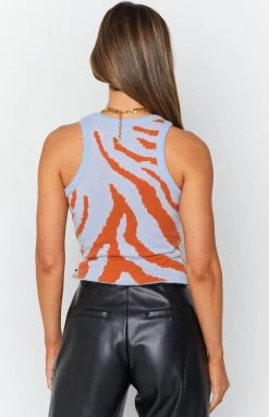 Beginning Boutique Fast Love Knitted Crop Blue