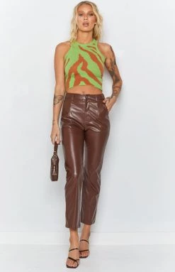 Beginning Boutique Tops Fast Love Knitted Crop Green