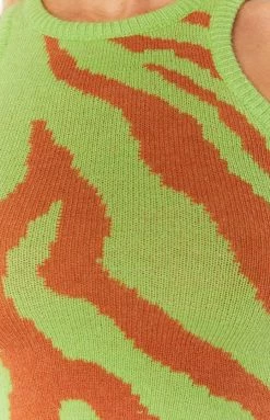 Beginning Boutique Tops Fast Love Knitted Crop Green