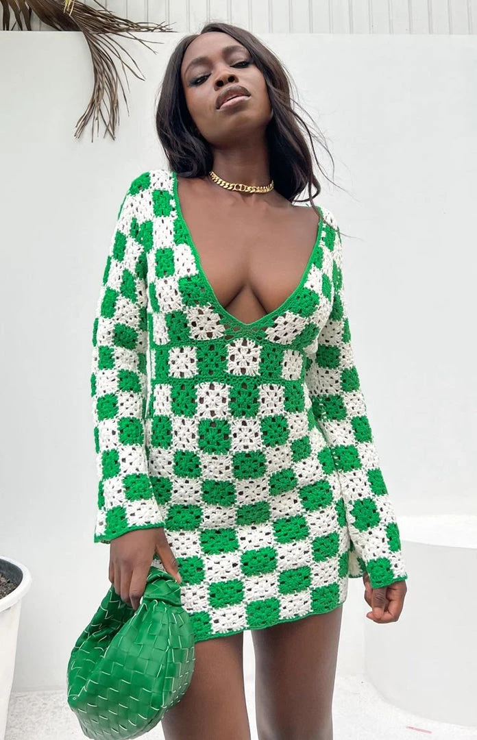 BB Exclusive Faye Green Check Mini Dress Dresses 1 BB Exclusive Faye Green Check Mini Dress Dresses