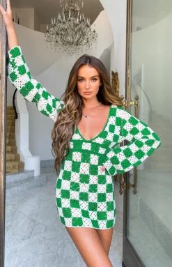 BB Exclusive Faye Green Check Mini Dress Dresses 19 BB Exclusive Faye Green Check Mini Dress Dresses