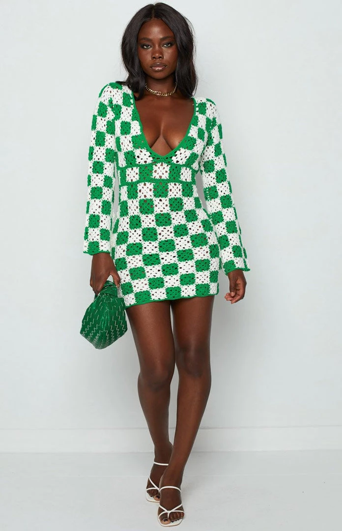 BB Exclusive Faye Green Check Mini Dress Dresses 8 BB Exclusive Faye Green Check Mini Dress Dresses