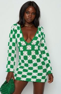 BB Exclusive Faye Green Check Mini Dress Dresses 25 BB Exclusive Faye Green Check Mini Dress Dresses